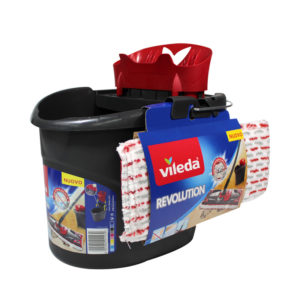 Vileda Revolution - Secchio con strizzatore + Mop lavapavimenti con manico