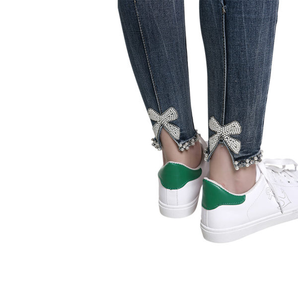 Maglia doppio strato e jeans con perle - immagine 2