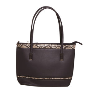 Borsa a spalla con inserti animalier