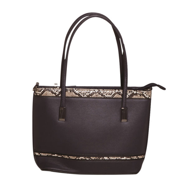 Borsa a spalla con inserti animalier