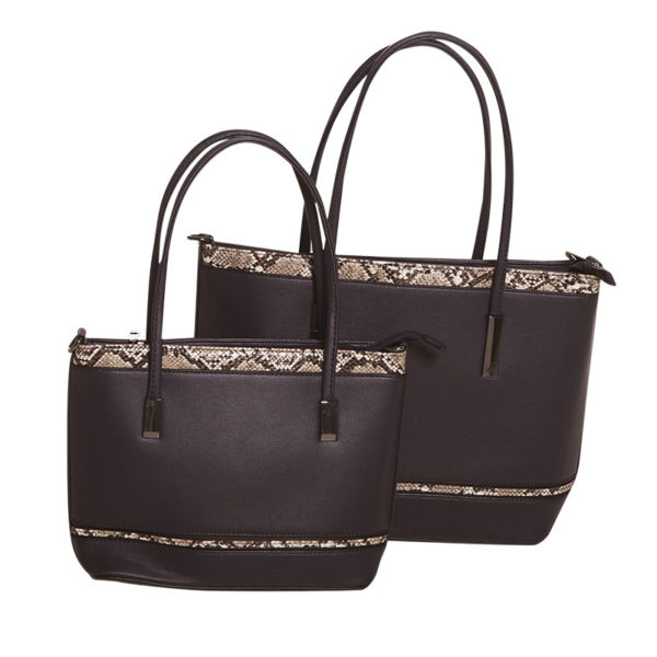 Borsa a spalla con inserti animalier - immagine 2