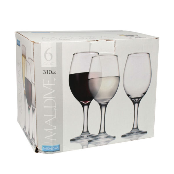 Calici da vino in vetro 6 pz