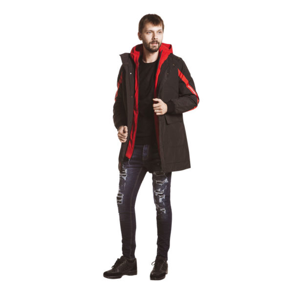Giacca lunga con zip e cappuccio - immagine 2