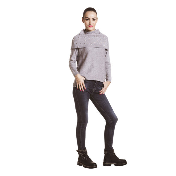 Maglia con collo coprispalla - immagine 2