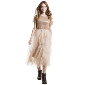 Vestito con corpetto in paillettes