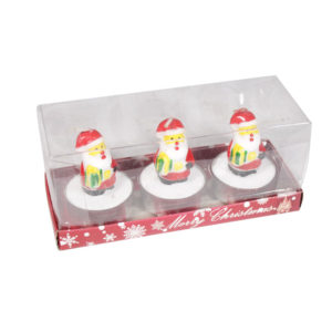 Candele natalizie con Babbo Natale 3 pz
