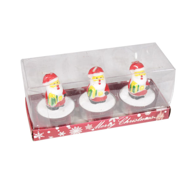 Candele natalizie con Babbo Natale 3 pz